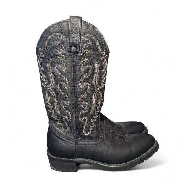 Dan Post Black Leather Western Cowboy Boots Size 8.5D DP69630 Oil Resistant - Picture 3 of 7